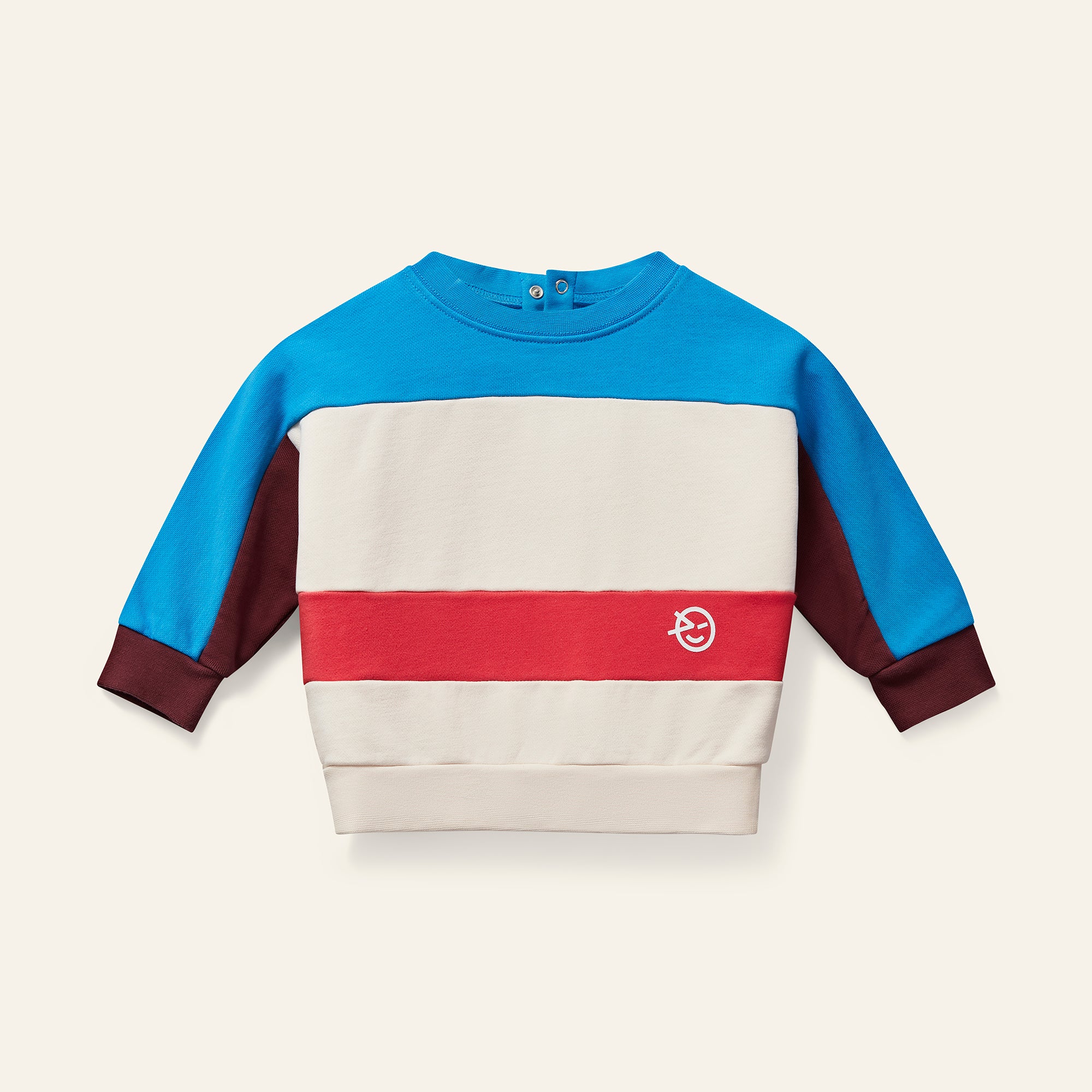 Mini Keel Sweat - Ecru / Blue / Red