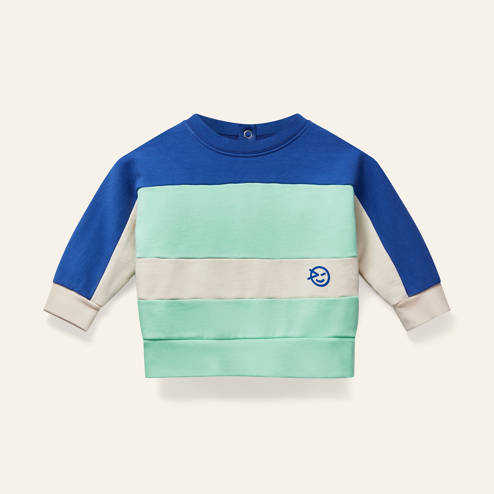 Mini Keel Sweat - Pale Green / Klein Blue