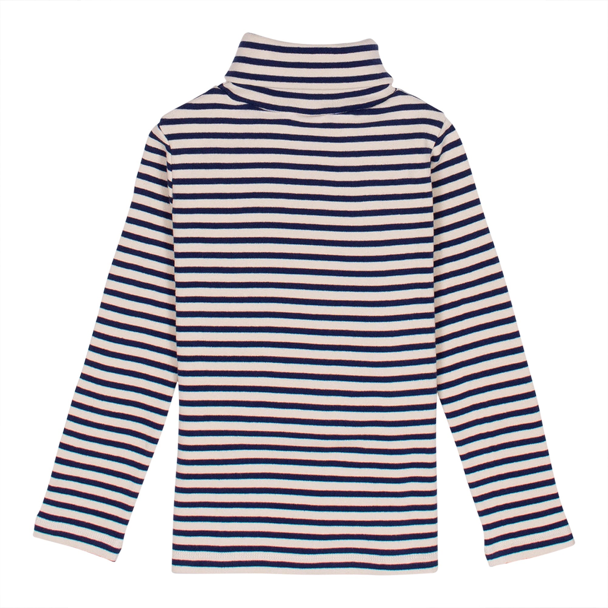 Stripe Roll Neck - Navy/Ecru