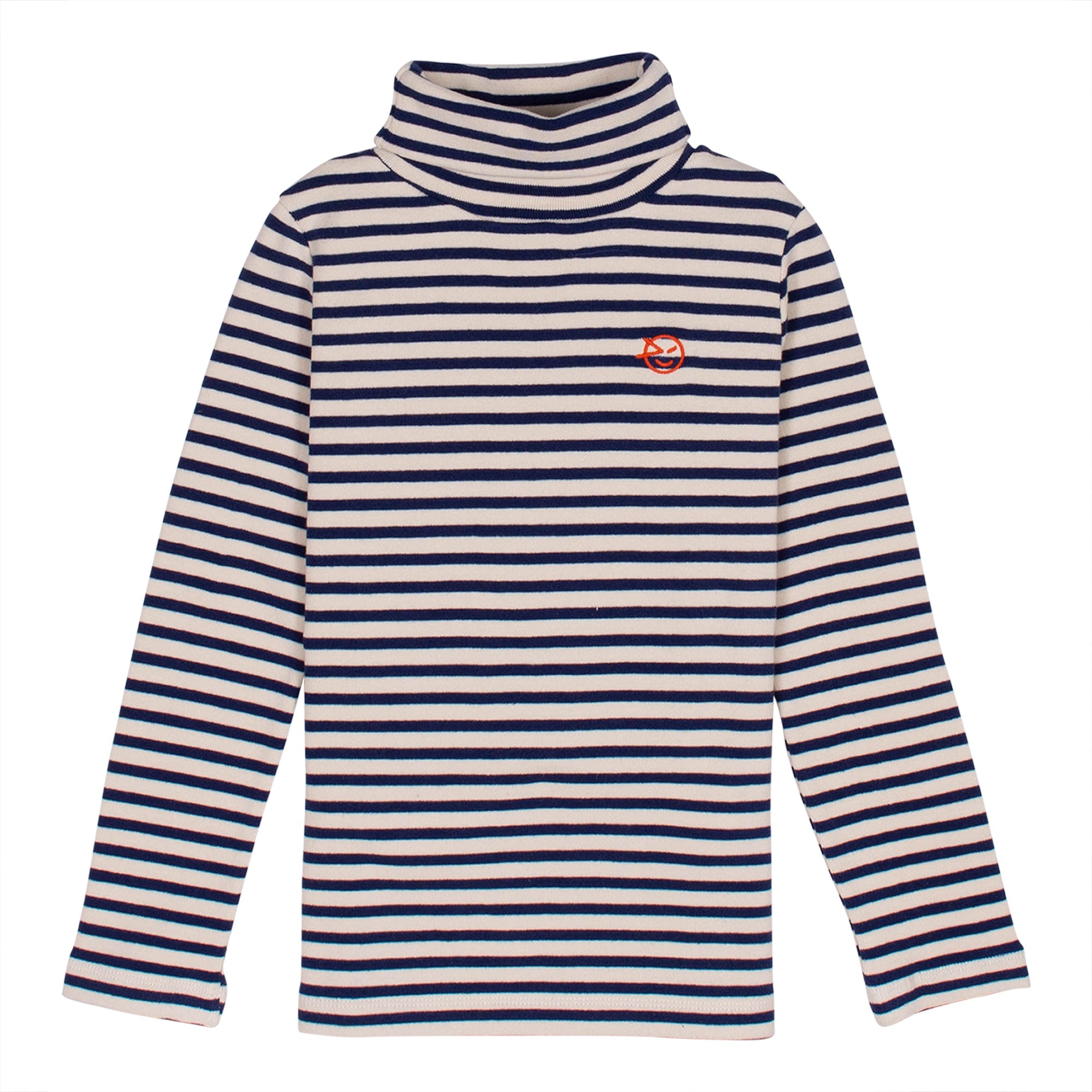 Stripe Roll Neck - Navy/Ecru