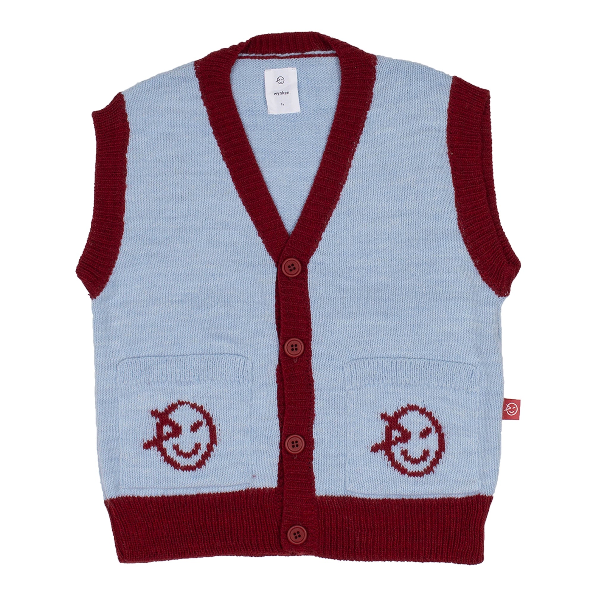 Wynken Waistcoat - Sky Blue/College Red