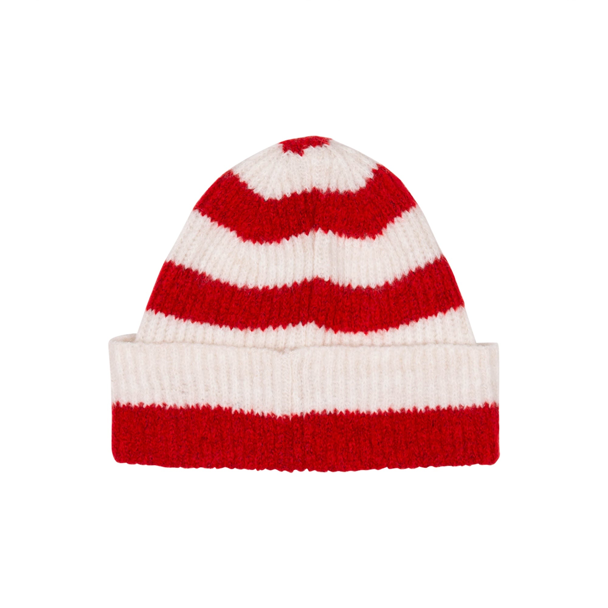 Stripe Beanie - Red/Ecru