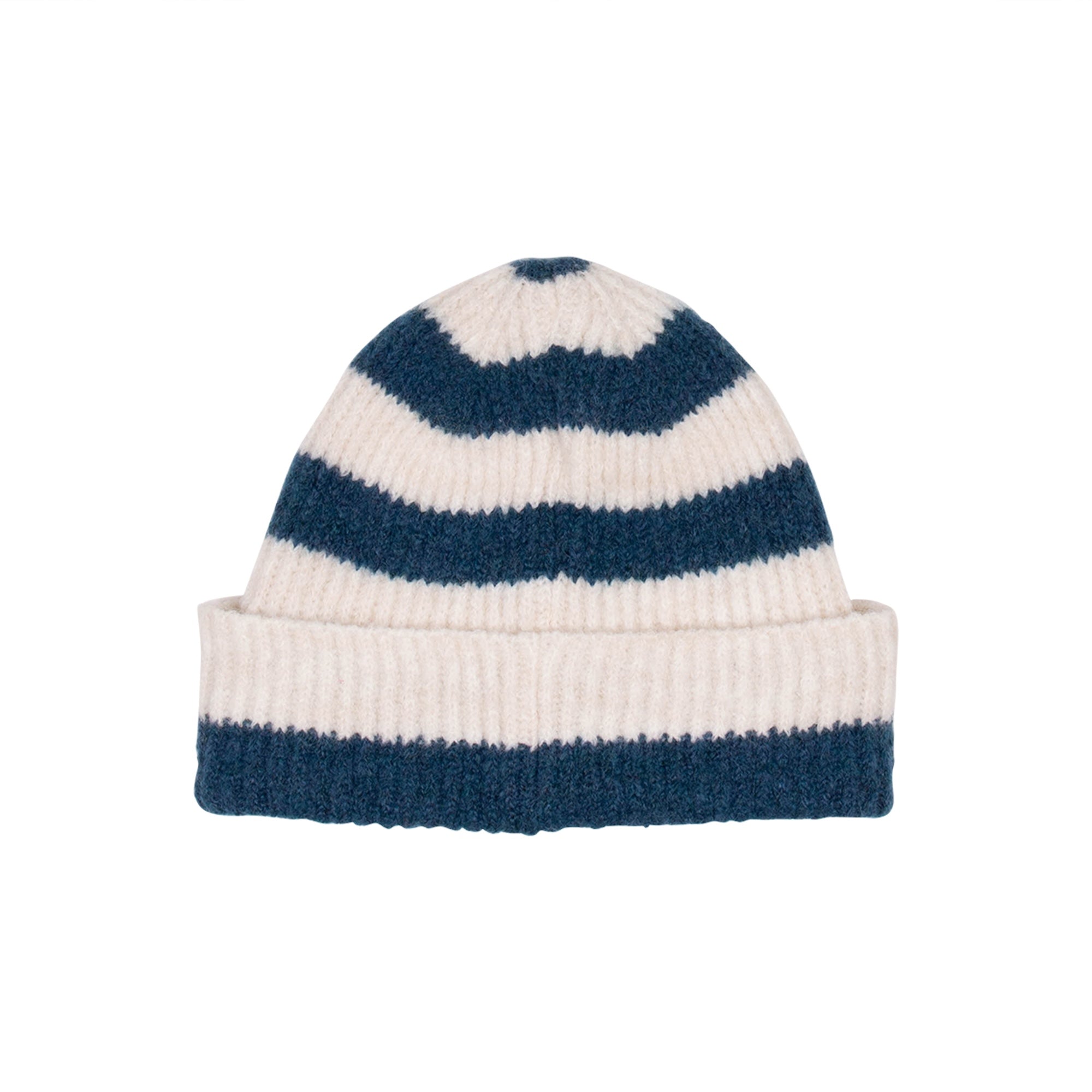 Stripe Beanie - Turquoise/Ecru