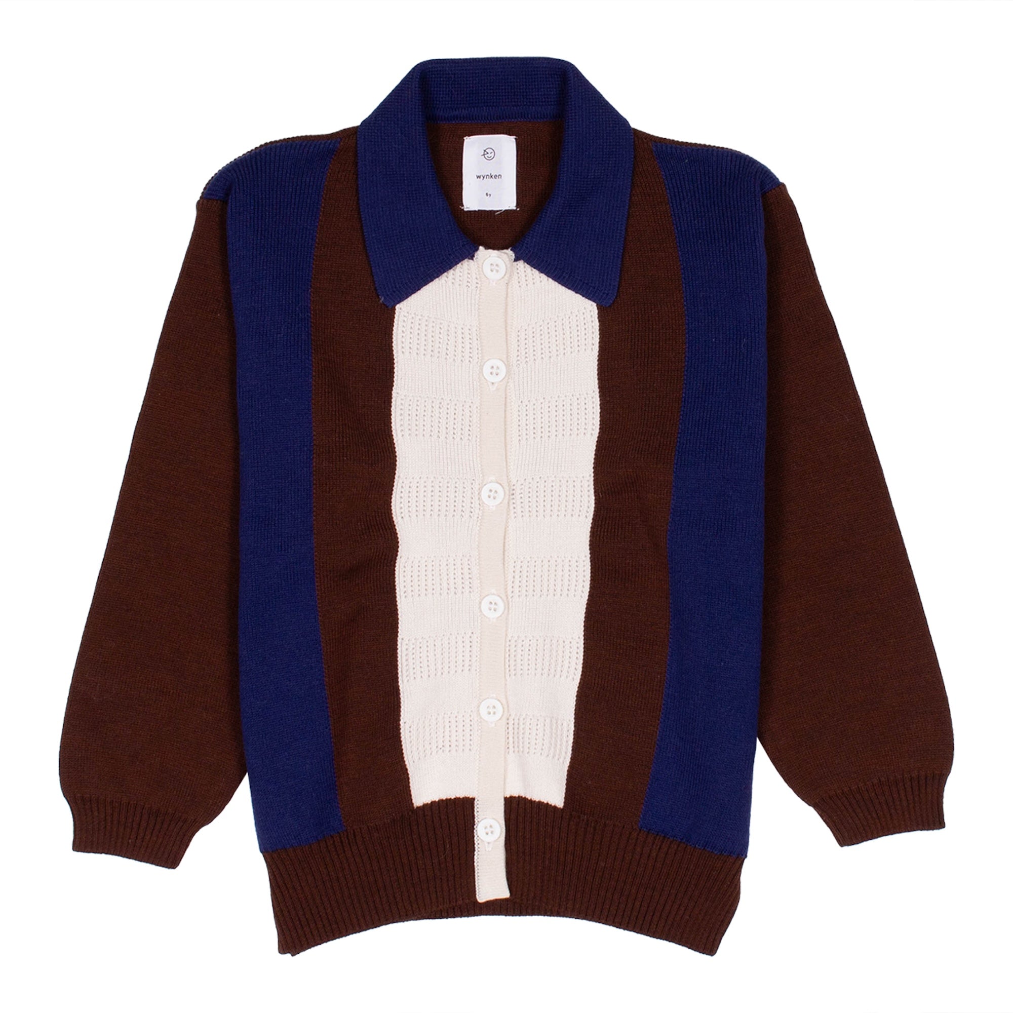 Stripe Knit Shirt - Choc/Navy/Ecru