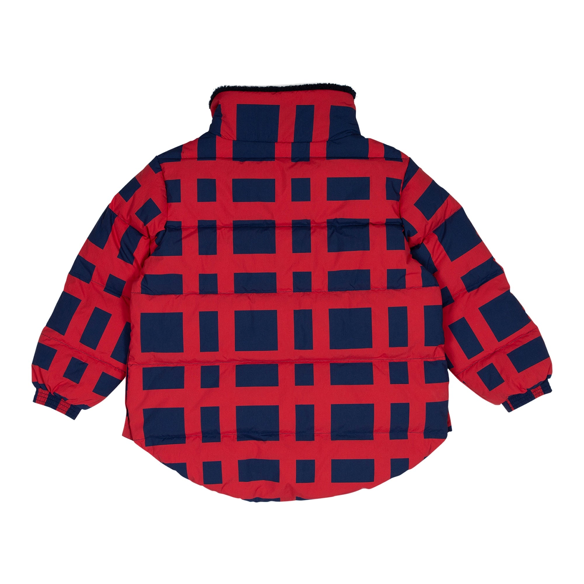 Paris Down Jacket - Big Check Red/Navy