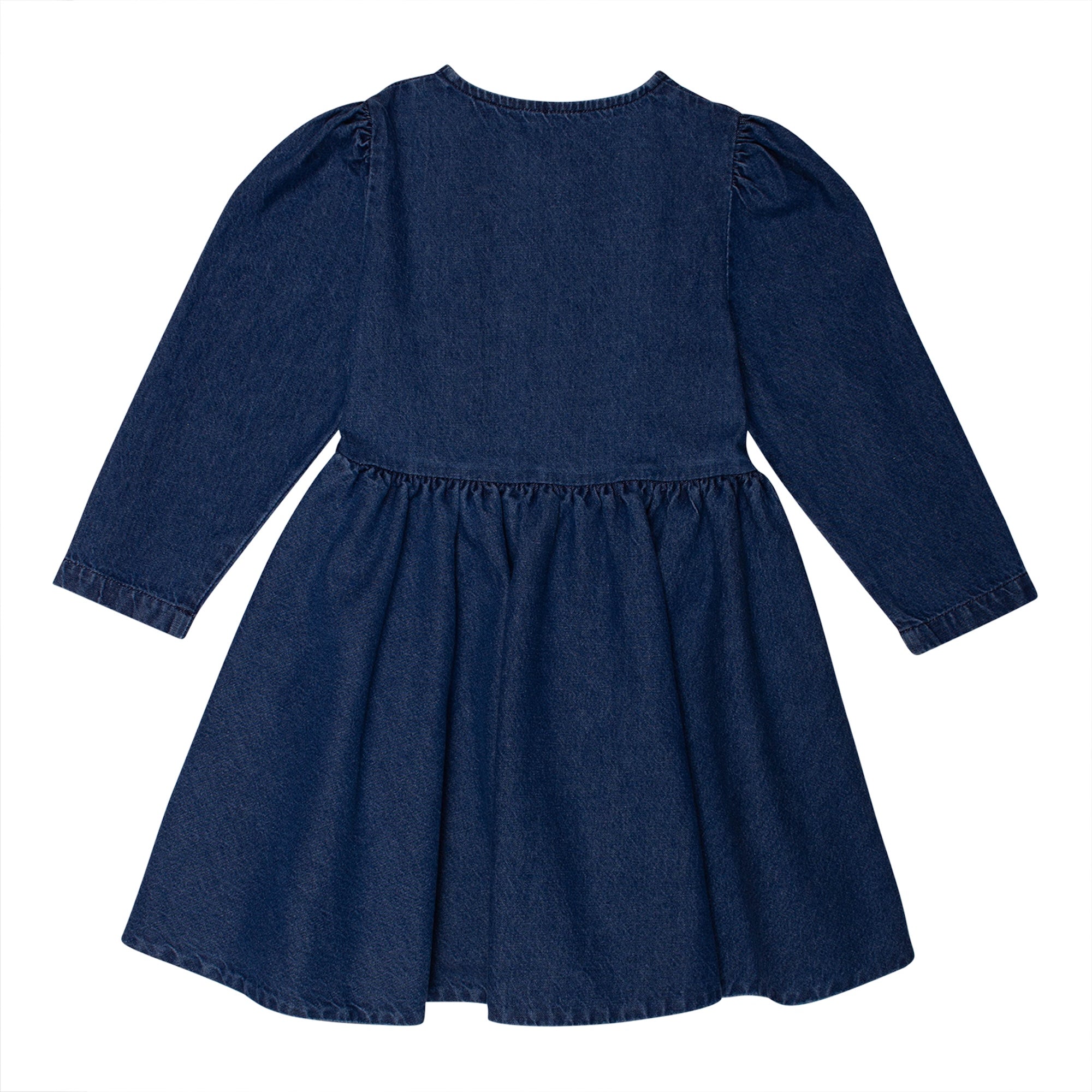 Denim Puff Dress - Indigo Mid Wash