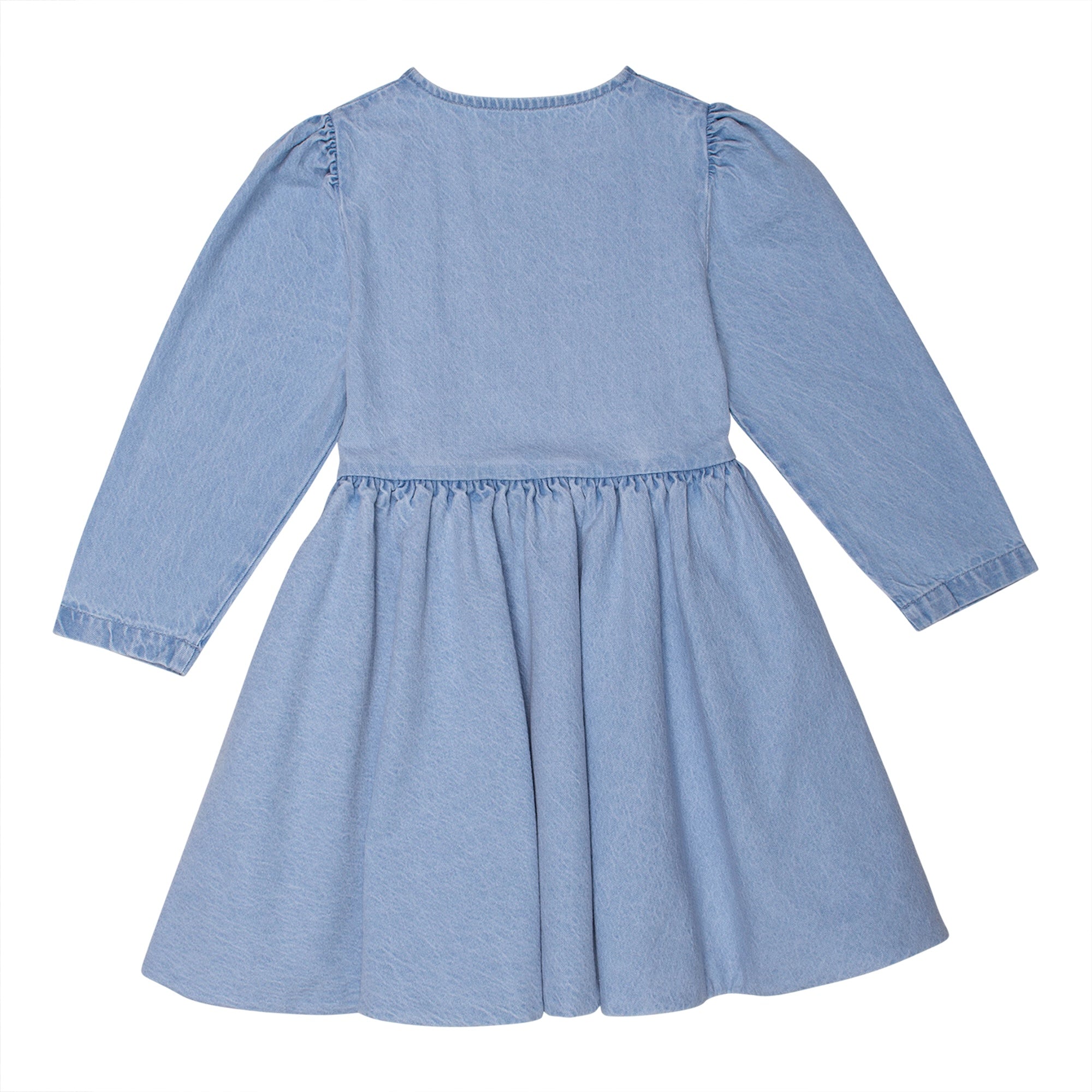 Denim Puff Dress - Pale Bleach Wash