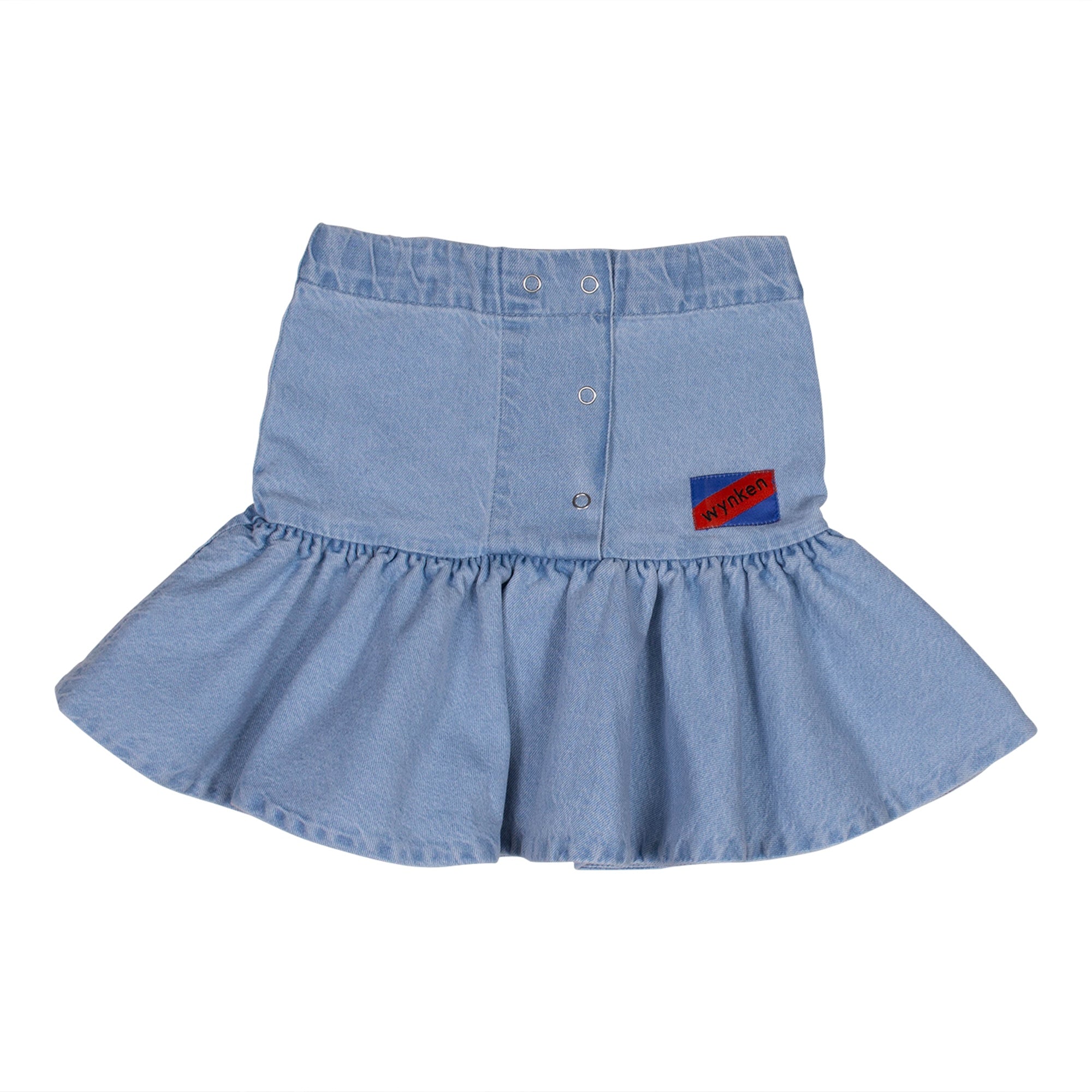 Denim Puff Skirt - Pale Bleach Wash