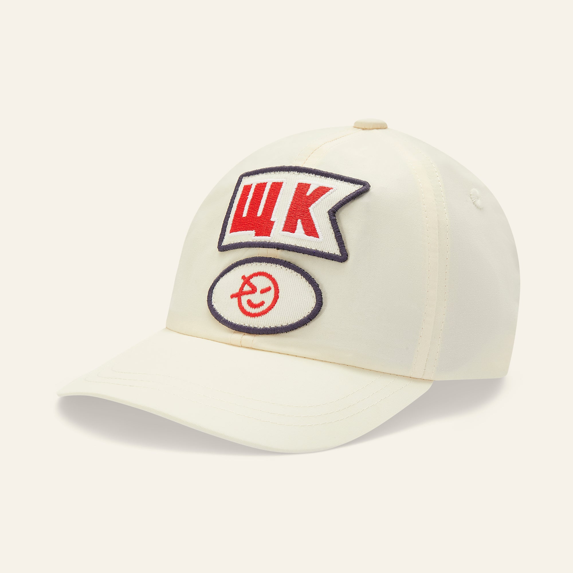 Nylon Badge Cap - Ecru