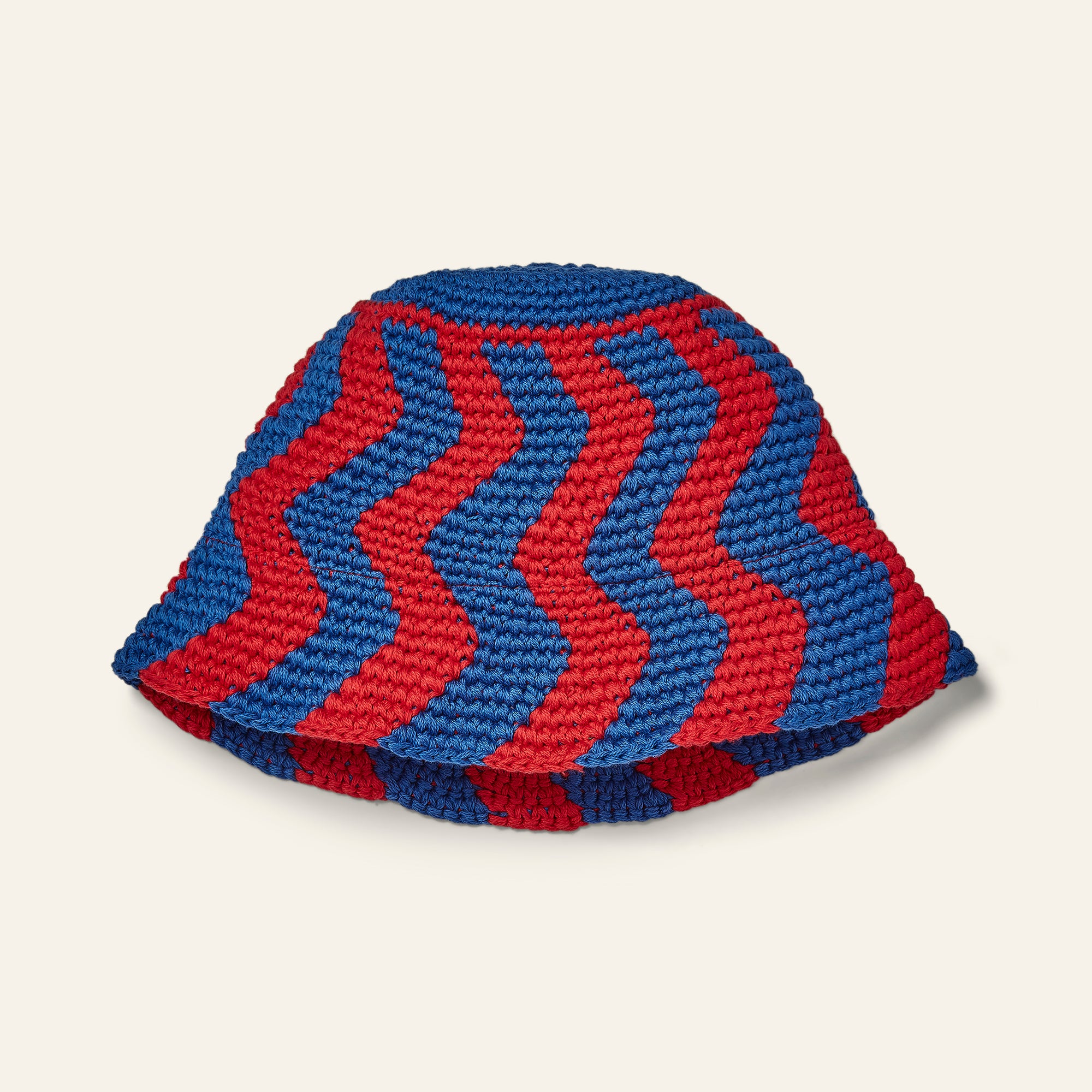 Crochet Hat - Klein Blue / Red