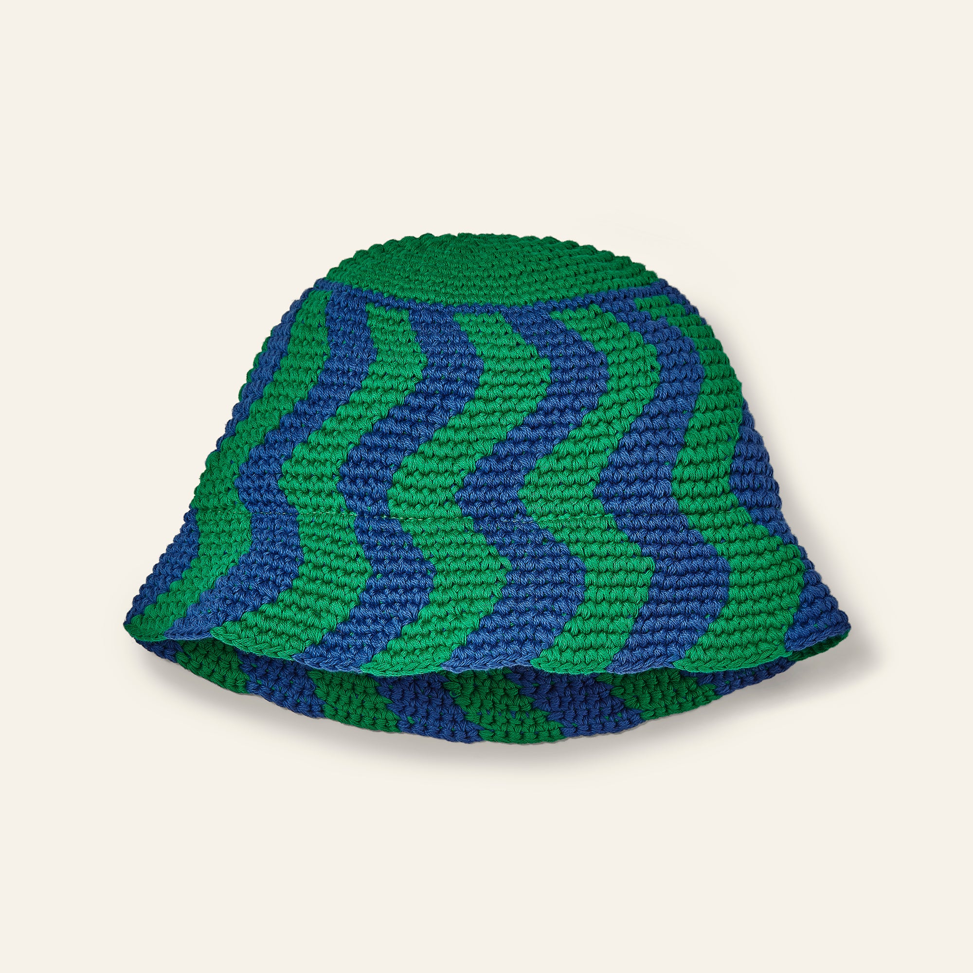 Crochet Hat - Klein Blue / Fresh Green