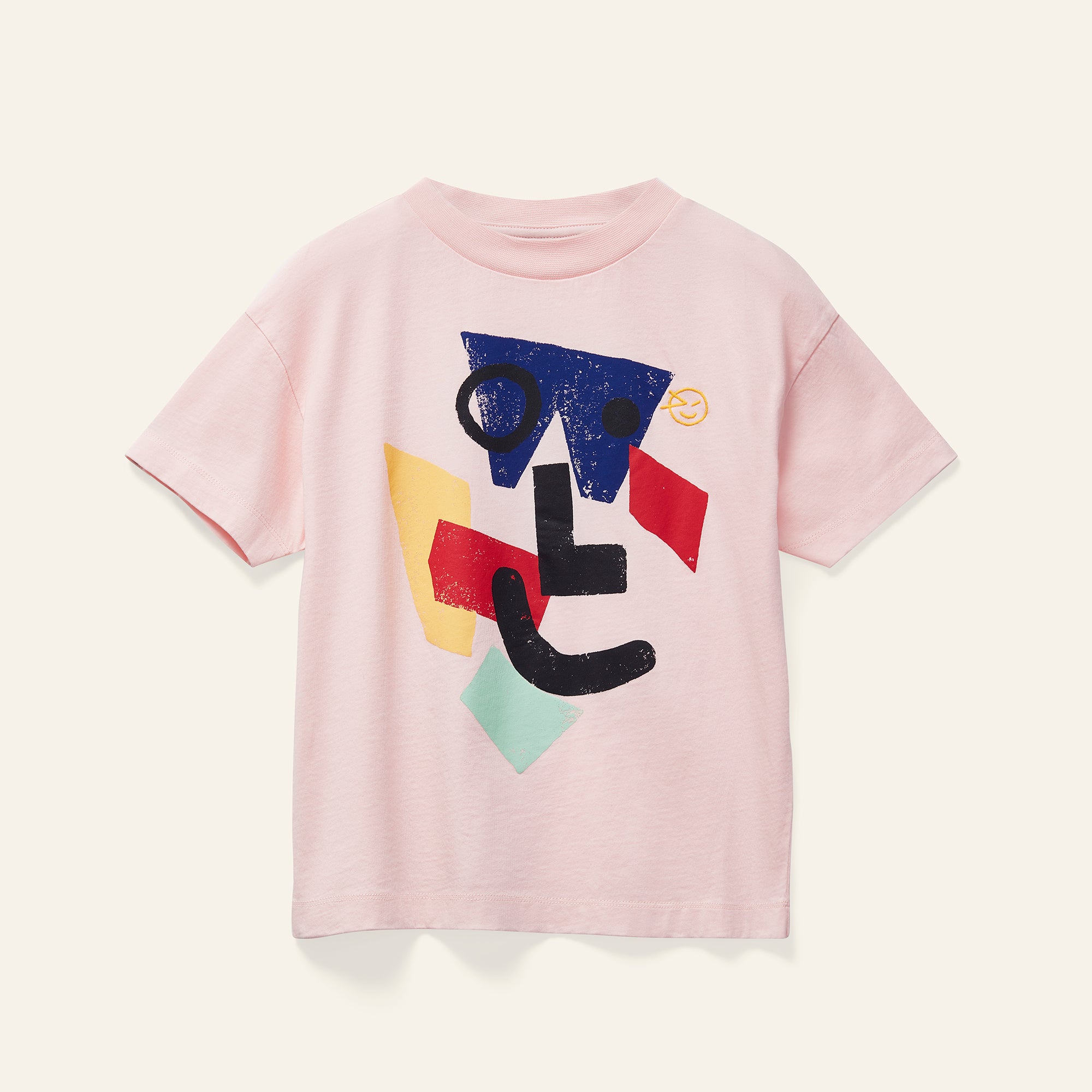 Amazed Face Tee - Pale Pink