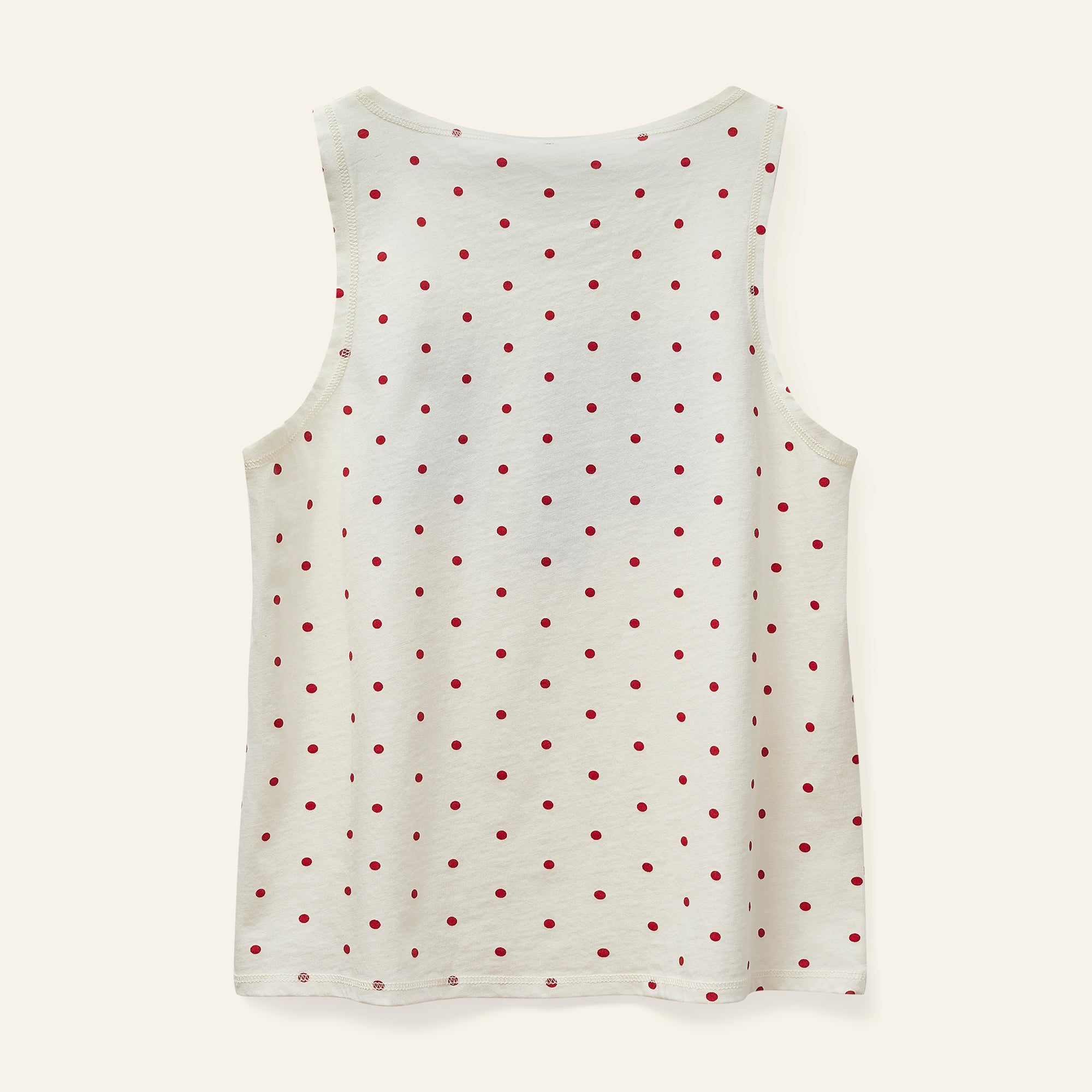 W.K Vest - Ecru / Red Polka