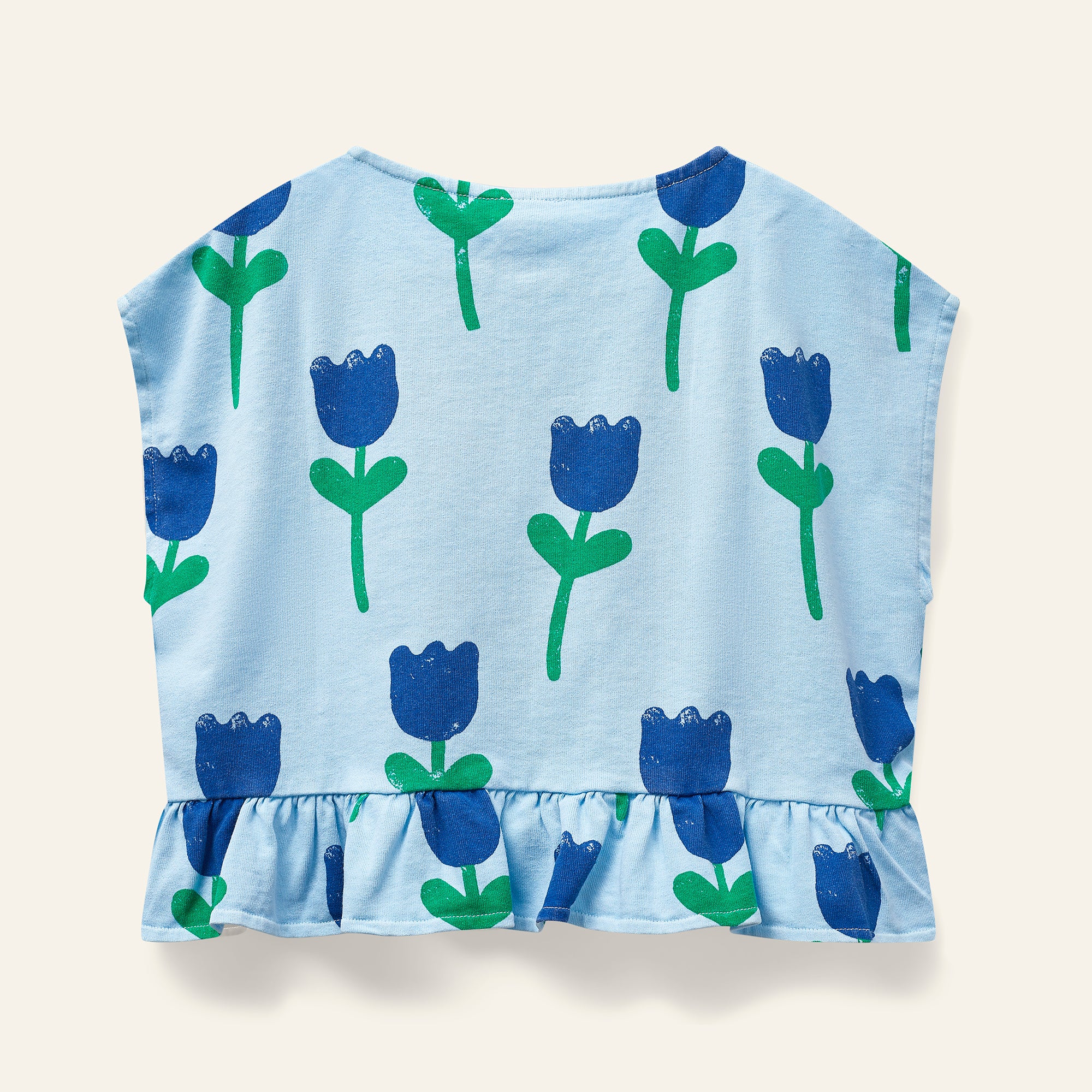 Vela Frill Top - Bird Blue