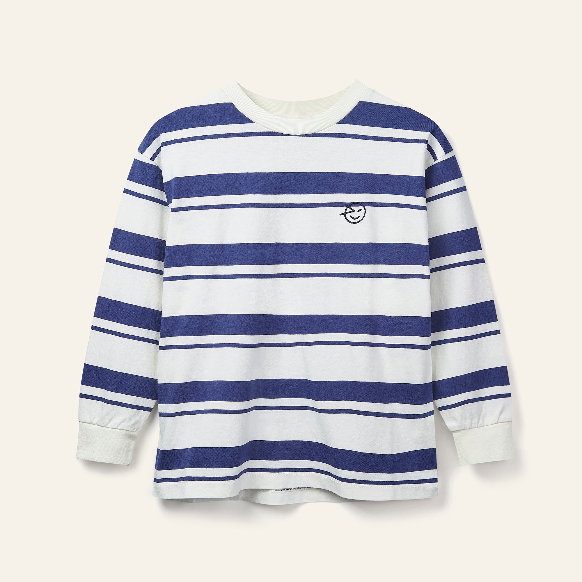 Camp Long Sleeve Tee - Ecru / Navy Stripe