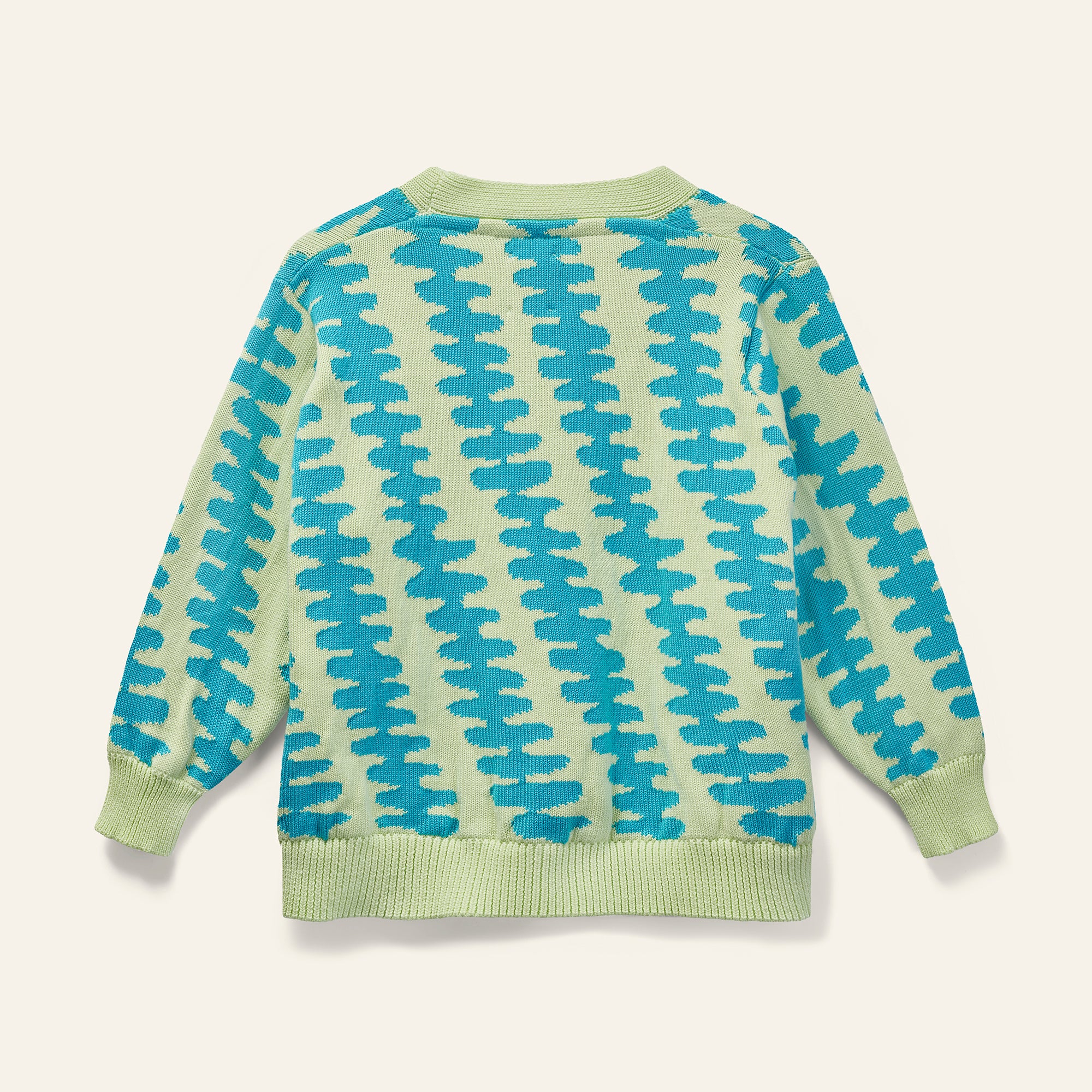 Flight Cardigan - Palest Green / Turquoise