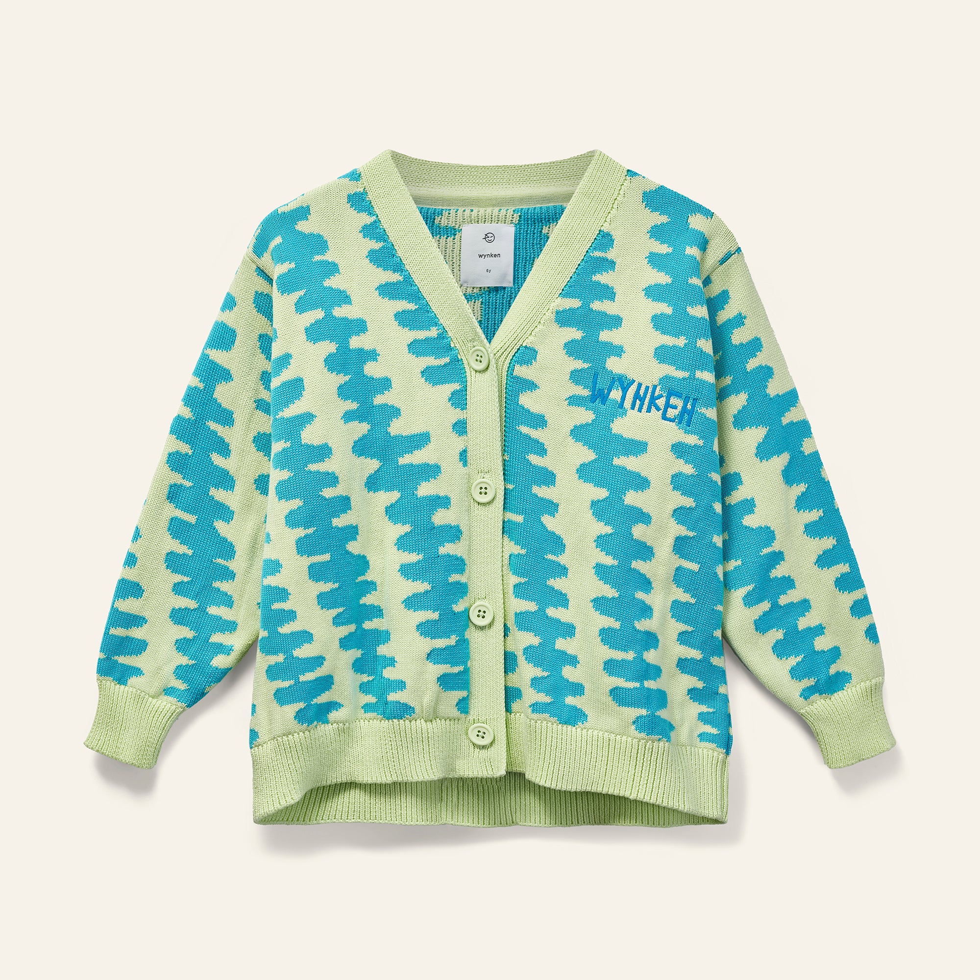 Flight Cardigan - Palest Green / Turquoise