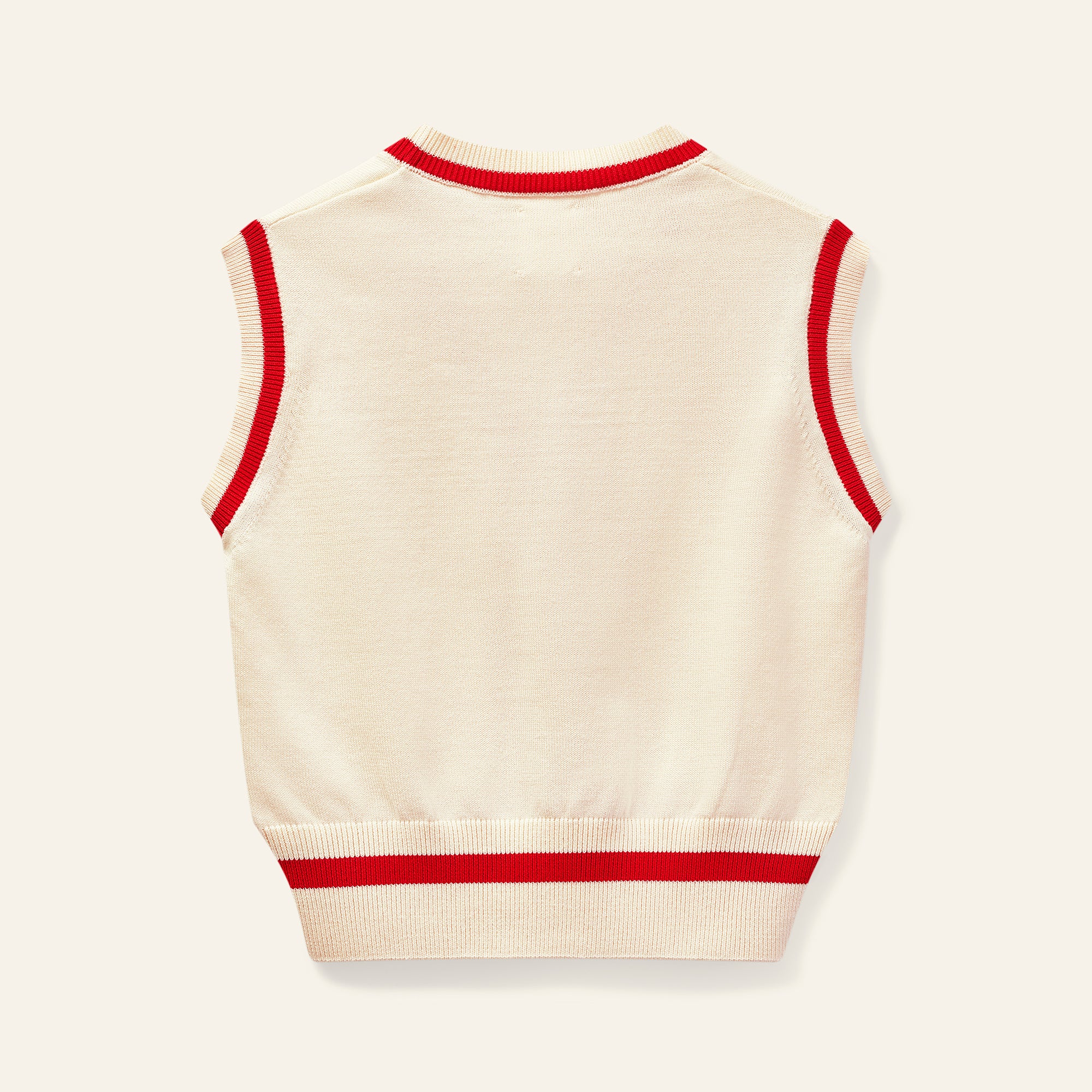 Tip Waistcoat - Ecru / Red