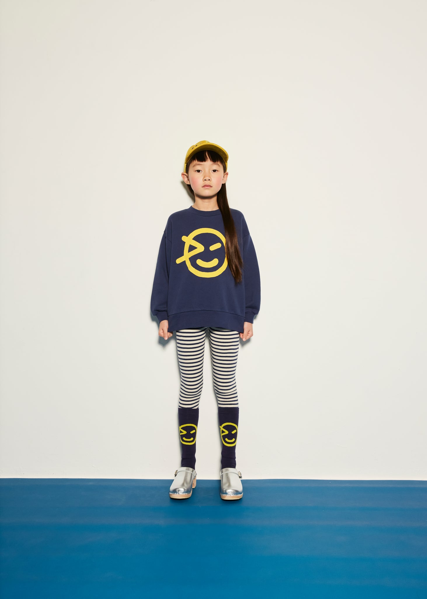 Stripe Legging - Navy/Ecru